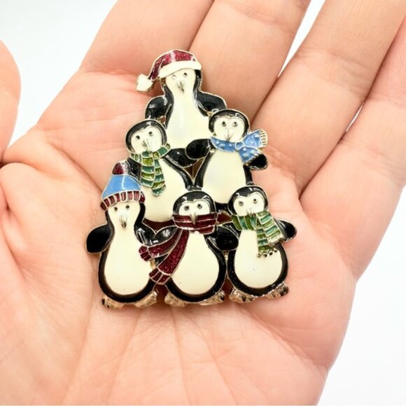 Vintage 9 Christmas Brooch Pin assortment Christmas Tree, Bells Candycane Lots - Picture 9 of 11